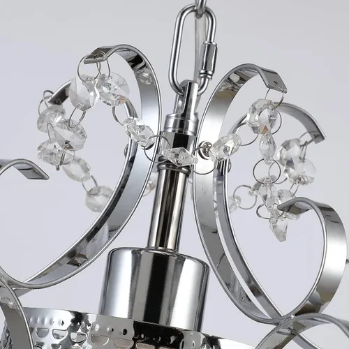 Vista 8 de Candelabro enchufable mini lámpara cromada 1 lámpara elegante lámpara de techo de hierro de cristal para dormitorio, baño, comedor, sala de estar