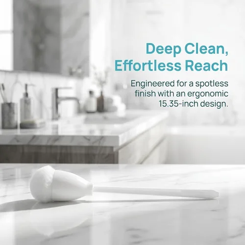 Vista 5 de KALLORY Juego de 4 cepillos de baño de 15.35 pulgadas con mango ergonómico, cuenco para manchas rebeldes para bañera y baño, herramienta de limpieza