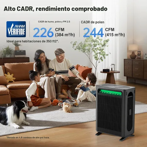 Vista 2 de KNKA Purificadores de aire para el dormitorio del hogar hasta 1,695 pies Negro