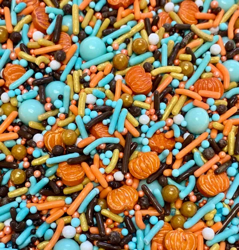 Vista 4 de COOL MOM SPRINKLES Gránulos de calabaza de otoño (4 onzas) – Gránulos temáticos de cosecha de otoño para decorar pasteles, cupcakes, galletas