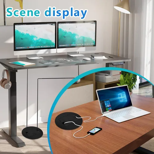 Vista 7 de Kit de Enchufe Circular Empotrado en Piso con 2* 20 Amperios de Acero Inoxidable GFCI, Receptáculo a Prueba de Manipulaciones, Hardware Resistente a