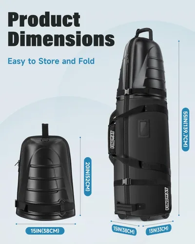 Vista 2 de Findway Bolsas de viaje de golf para aerolíneas con ruedas, Oxford resistente 1680D y ABS funda rígida para proteger palos de golf, ligeras