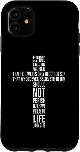Vista 8 de Christian Cross John 3:16 Bible Verse Faith-Based Easter Case for iPhone 16