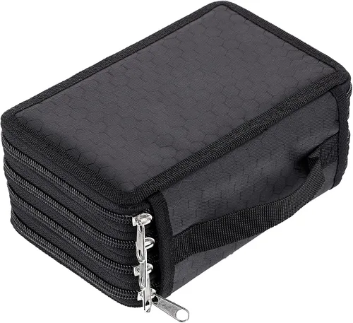 Vista 5 de Práctico estuche escolar de tela Oxford con 72 ranuras para lápices, de BTSKY®, Negro