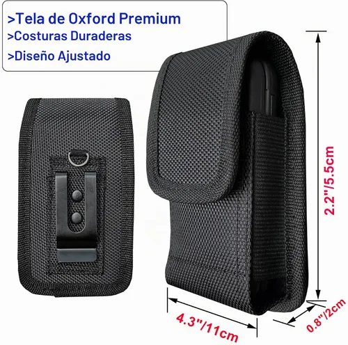 Vista 2 de Funda para teléfono con clip y bucle para cinturón, funda duradera de tela Oxford para TCL Flip 4 5G/3/Go Pro Classic, Alcatel Go, Nokia 2660/2780