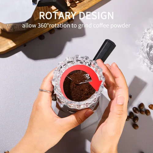 Vista 2 de Bincoo Moka - Dispensador de ollas con 100 piezas de papel de filtro, relleno de polvo giratorio, taza receptora de polvo, embudo, accesorios
