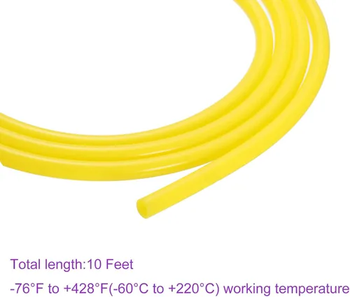 Vista 4 de DMiotech 0.197 in ID 0.276 in OD 10 pies tubo de silicona amarillo industrial tubo de silicona para bomba de aire de agua