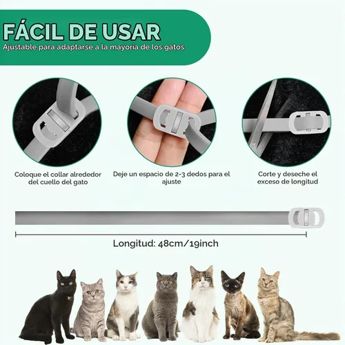 Vista 7 de Collar antipulgas para gatos, tratamiento de pulgas y garrapatas de gato