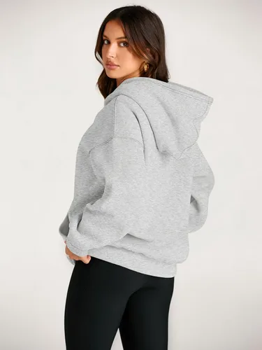 Vista 4 de EFAN Sudaderas de manga larga con capucha para mujer, holgadas, con forro de polar, con bolsillos, para invierno y otoño, estilo Y2K de los 2000