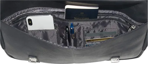 Vista 7 de Kenneth Cole REACTION Show Business - Bolsa de mensajero de cuero colombiano para portátil de negocios de 16 pulgadas