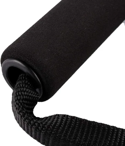 Vista 8 de CHICIRIS Cuerda de resistencia para gimnasio, mango de banda de resistencia de 154.3 lbs, mango de cable resistente, color negro para ejercicios