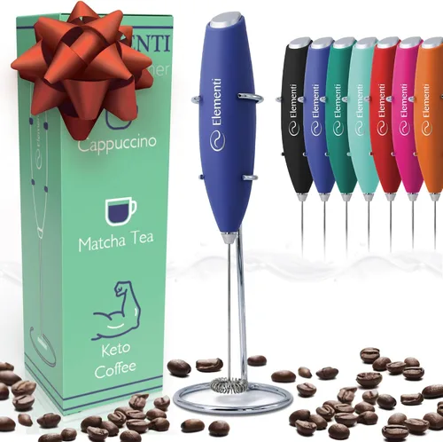 Vista 19 de Espumador Elementi de leche con soporte, motor de esfuerzo de torsión más potente, para hacer cappuccinos, lattes y café a prueba de balas, Negro