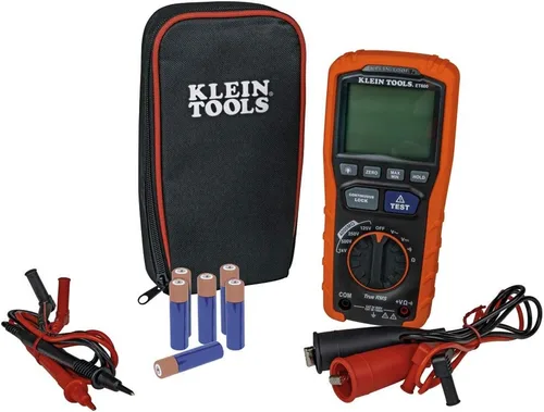 Vista 2 de Klein Tools Multímetro ET600, probador de aislamiento de megohmímetros, resistencia de 4000 ohmios, 125V/250V/500V/1000V, multímetro TRMS de rango