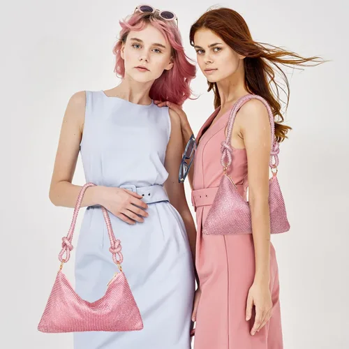 Vista 6 de Covelin Bolso de mano de diamante brillante de moda para mujer