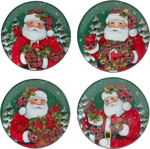 Vista 3 de Certified International Christmas Lodge Santa - Juego de vajilla de 16 piezas, servicio para 4 personas