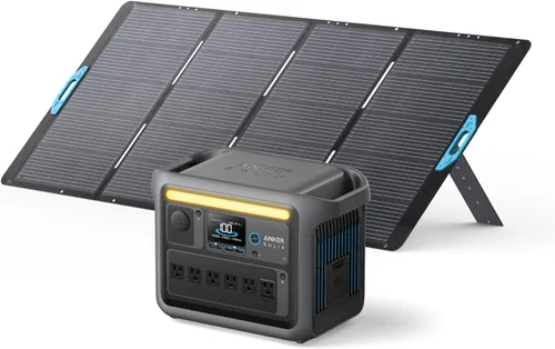 Vista 10 de Anker SOLIX C1000 Estación de energía portátil con panel solar bifacial de 100 W, generador solar de 1,800 W, batería LFP de 1056 Wh (LiFePO4), 6