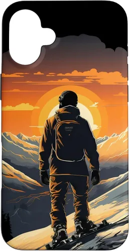 Vista 23 de Snowboarding Snowboard Snowboarder Mountain Sunset Case for iPhone 17
