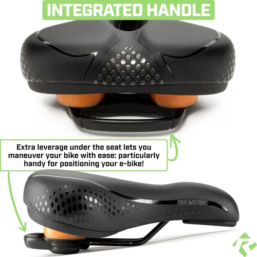 Vista 5 de Revere Comfort - Asiento de bicicleta con doble amortiguador, antivibración, suspensión de gel, asiento de bicicleta para hombres y mujeres