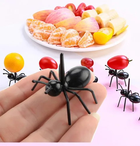 Vista 2 de OOTSR - Palillos de dientes de frutas y postres (24 piezas) – OOTSR - Recogedor de alimentos reutilizables para hormigas, aperitivos, pasteles