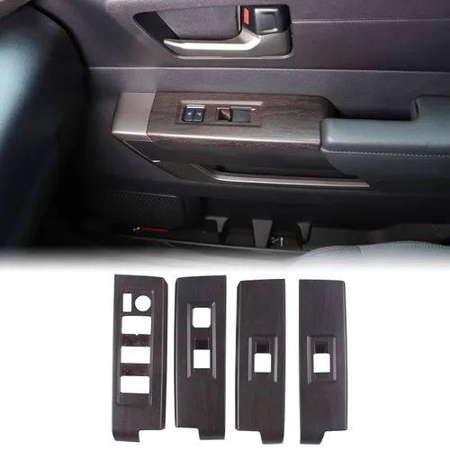 Vista 16 de Aunginsy Cubierta de Panel de Moldura de Botón de Elevación de Vidrio para Puerta de Automóvil Compatible con Toyota Tundra/Sequoia 2022-2025