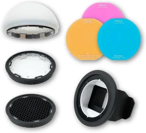 Vista 15 de Domo magnético para flash Rogue + adaptador de flash Rogue estándar v2 Utiliza el difusor suave Flash Dome en tu luz de velocidad con el adaptador