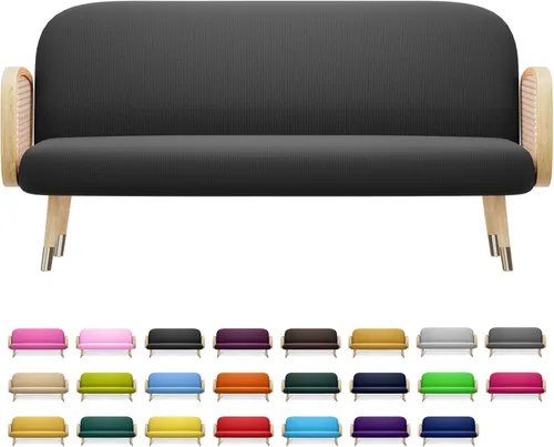 Vista 26 de MoNiBloom Funda para futón de tamaño Queen, elástica, sin brazos, funda para sofá sin brazos, protector de muebles, duradera y lavable, con Cereza