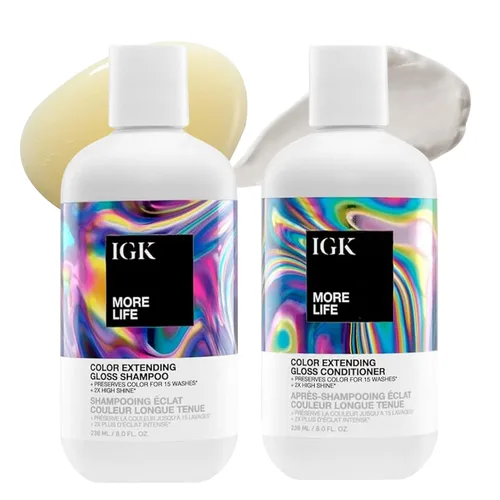Vista 17 de IGK BLONDE POP - Juego de champú y acondicionador tonificante morado Neutraliza el latón + ilumina el rubio Vegano + libre de crueldad 8 onzas