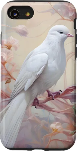 Vista 18 de Funda para iPhone 12 Pro Max Dove of Peace White Dove Pink Floral