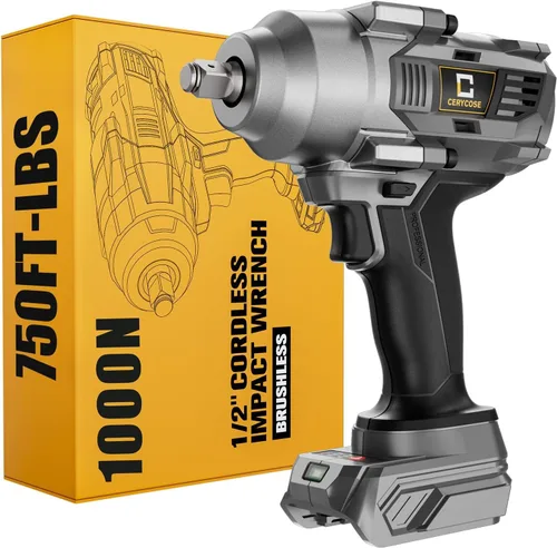 Vista 15 de Llave de impacto inalámbrica de 1/2 pulgada para batería DeWalt Max20V: Llave de impacto de alto torque de 1700 pies-libras, herramienta de servicio