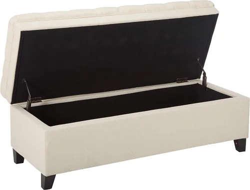 Vista 4 de Christopher Knight Home Juliana - Otomana de almacenamiento de tela, color beige