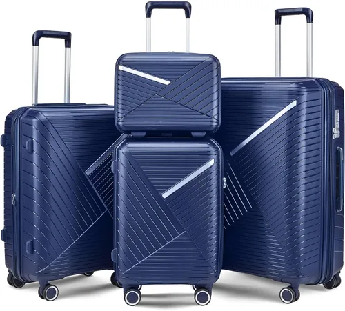 Vista 112 de Merax Equipaje, maleta extensible rígida con ruedas giratorias ligeras, Negro -, 40/48/52