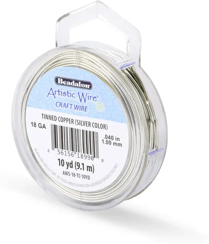 Vista 198 de Artistic Wire, Alambre de cobre de color chapado en plata de calibre 18, resistente al deslustre, amatista, 20 pies