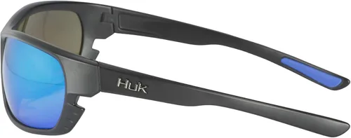 Vista 3 de HUK Gafas de sol, lentes polarizadas con marcos de rendimiento, gafas de sol para pesca, deportes y exteriores (Challenge) Espejo azul/negro mate