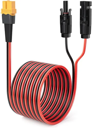 Vista 9 de ELFCULB Cable solar XT60 de 10 AWG 2 pies 2 10 25 35 50 75 100 pies XT60 cable de extensión conector de panel solar a conector XT60 para estación