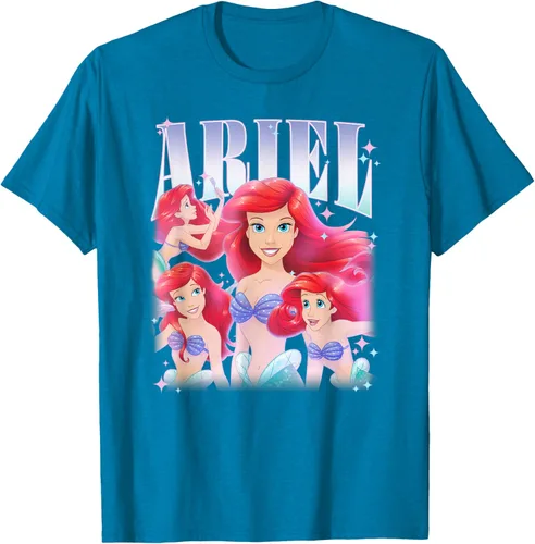 Vista 8 de Disney Camiseta de la princesa Ariel de la Sirenita Multi Pose, Negro