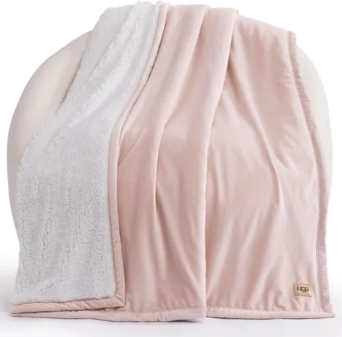 Vista 11 de UGG - Manta de arrullo Bliss, manta de forro polar suave y mullida para cama o sofá, tamaño extragrande, cálida, reversible, lavable a máquina