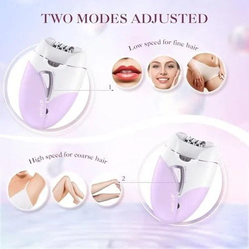 Vista 3 de Depiladora, depiladora para mujeres, depilación facial para mujeres, recargable, dispositivo de eliminación de vello de 2 velocidades con 36 pinzas