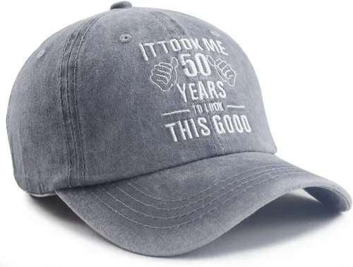 Vista 14 de It Took Me 50 Years to Look This Good Hat para mujeres y hombres, divertida gorra de béisbol ajustable bordada 50 cumpleaños
