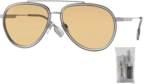 Vista 2 de BURBERRY Oliver BE3125 Pilot Sunglasses for Men + BUNDLE With Designer iWear Eyewear Kit