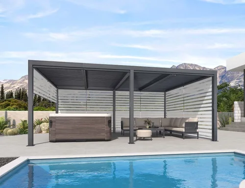 Vista 17 de PURPLE LEAF 94AS - Pérgola pequeña de aluminio compacto de 10 x 12 pies con techo rígido con listones ajustables para patio, cubierta de terraza