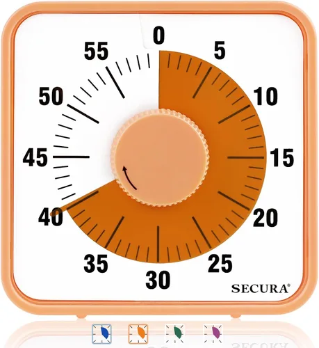 Vista 10 de Secura Temporizador visual con patrón de animales de 7.5 pulgadas para niños, temporizador de cuenta regresiva de 60 minutos para aula o cocina