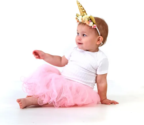 Vista 7 de My Lello Tutú de 3 capas con borde de volantes para niñas pequeñas (4 meses - 3T)