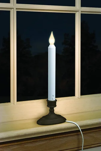 Vista 2 de Xodus Innovations FPC1370A - Vela eléctrica de ventana sin llama de 11 pulgadas con inclinación para cambiar el color de la llama y temporizador