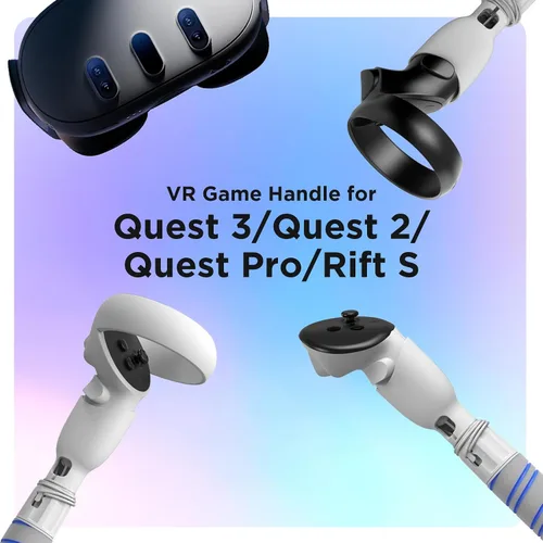 Vista 4 de YOGES Handle Attachments Compatible with Meta Quest 3 Oculus Quest 2 Quest ProRift S Controller Accessories, VR Game Long Arms Dual Extension