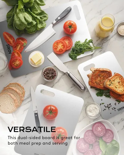 Vista 3 de Katori Titanium Cutting Board, 100% Pure Titanium Cutting Boards For Kitchen, Best Non Toxic chopping board, Dishwasher safe, Hygiene and Durability