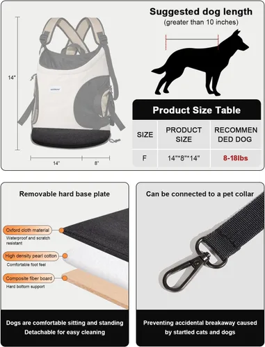 Vista 3 de Transportadores para perros pequeños, mochila para perros con 2 bolsillos para viajes, cómodo transportador frontal para perros de 8 a 18 libras