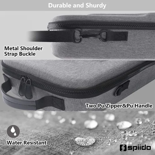Vista 8 de Spiido - Funda rígida de viaje para Oculus Quest VR Gaming Headset and Controllers Accessories resistente al agua a prueba de golpes Gris