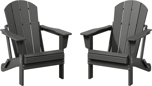 Vista 43 de WestinTrends Malibu Outdoor Patio HDPE Silla plegable de polietileno Negro