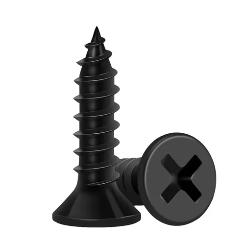 Vista 10 de Tornillos para madera de 1/2 pulgada, FIXLINK Tornillos para madera negros Phillips de cabeza plana premium 135 PCS, autorroscantes
