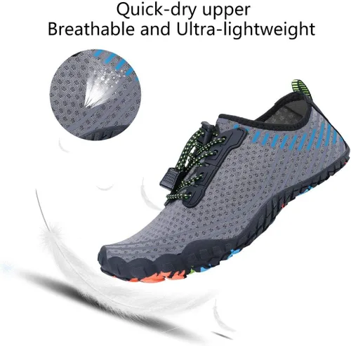 Vista 2 de MAYZERO Zapatos de agua para hombres y mujeres, zapatos de surf, playa, piscina, zapatos de punta ancha, senderismo, zapatos de agua, zapatillas
